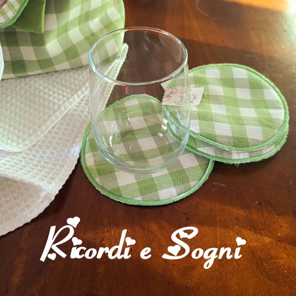 Uva Dorata - Set 4 pz Sottotazza a cuore - immagine 6