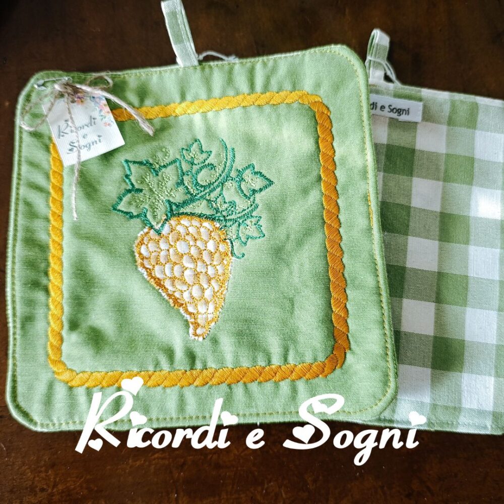 Uva Dorata - Coppia presine Quadrate - immagine 2