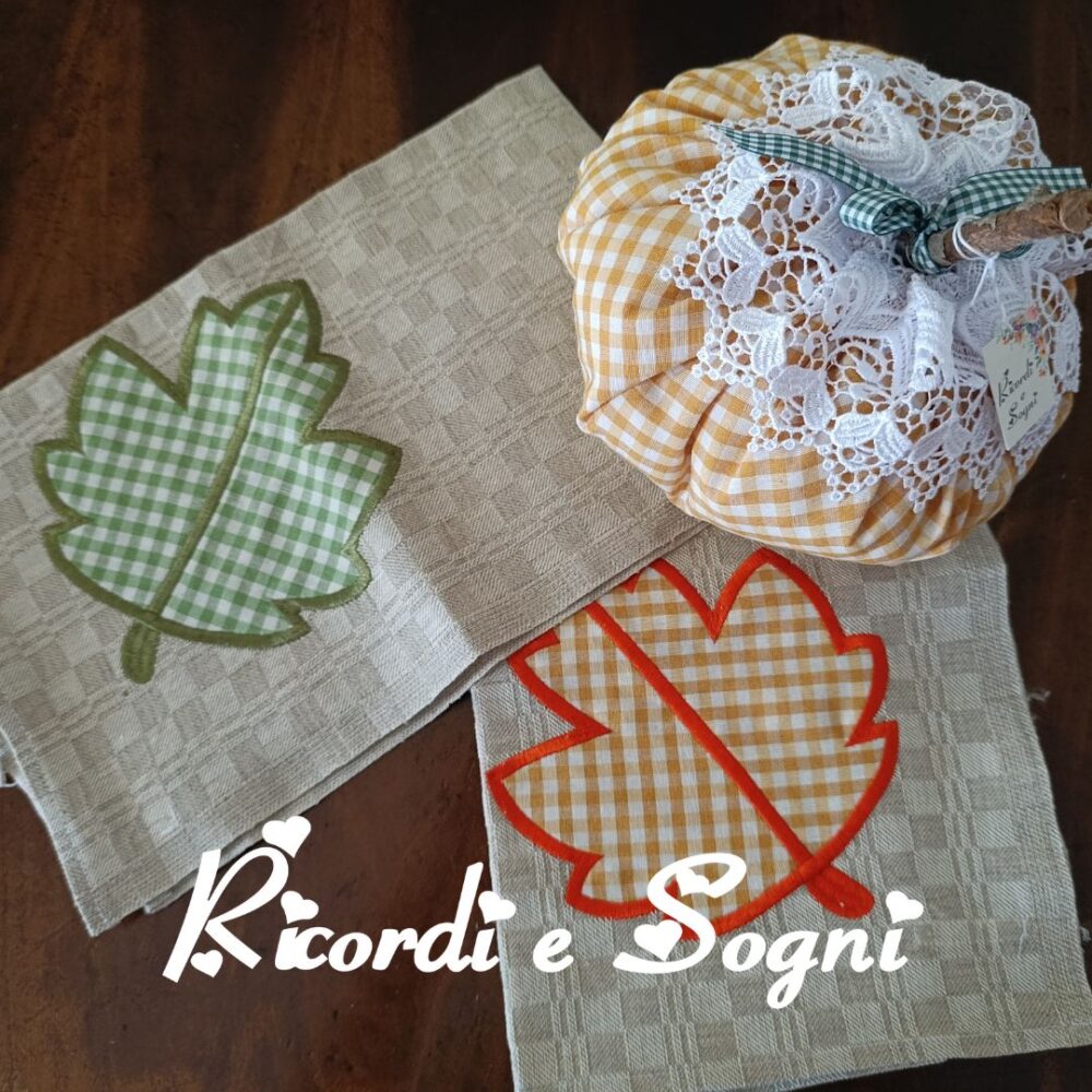 Asciugapiatti in Appliquè - Foglia Verde - immagine 4