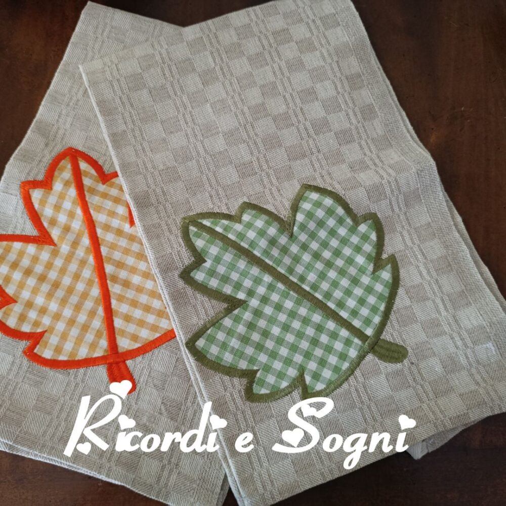 Asciugapiatti in Appliquè - Foglia Verde - immagine 3