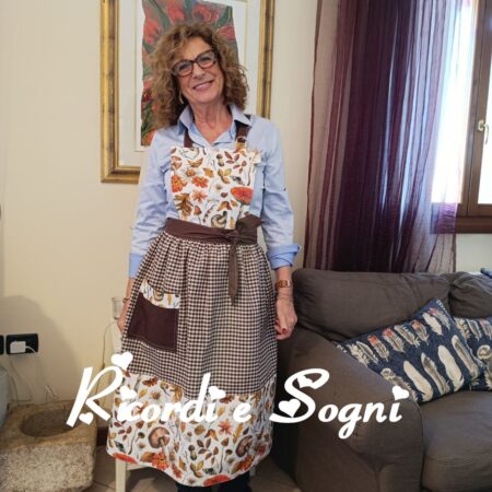 Foglie e Funghi d'Autunno - Grembiulone in Marrone