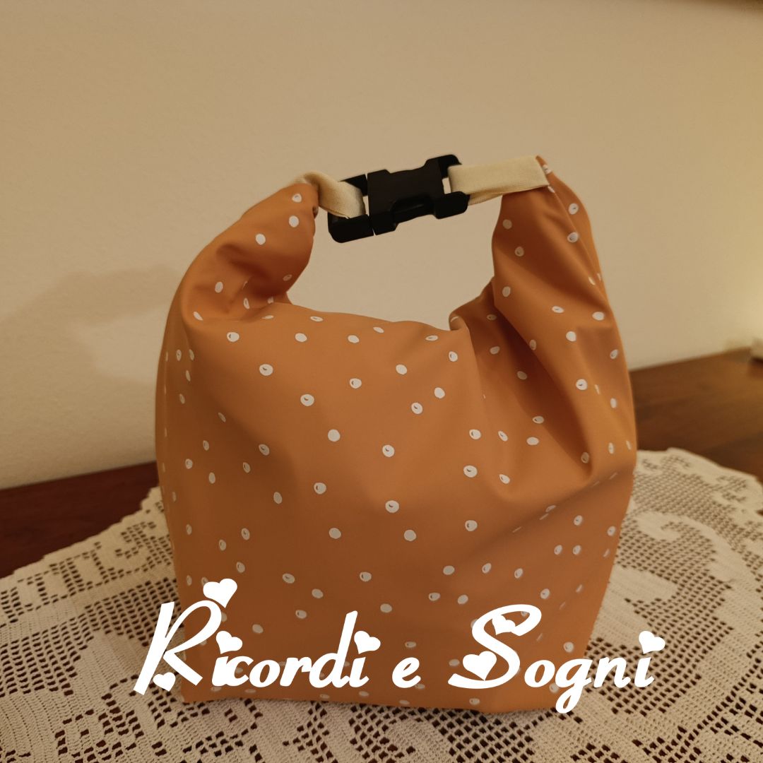 Borsa Porta Merenda color Pesca a Pois