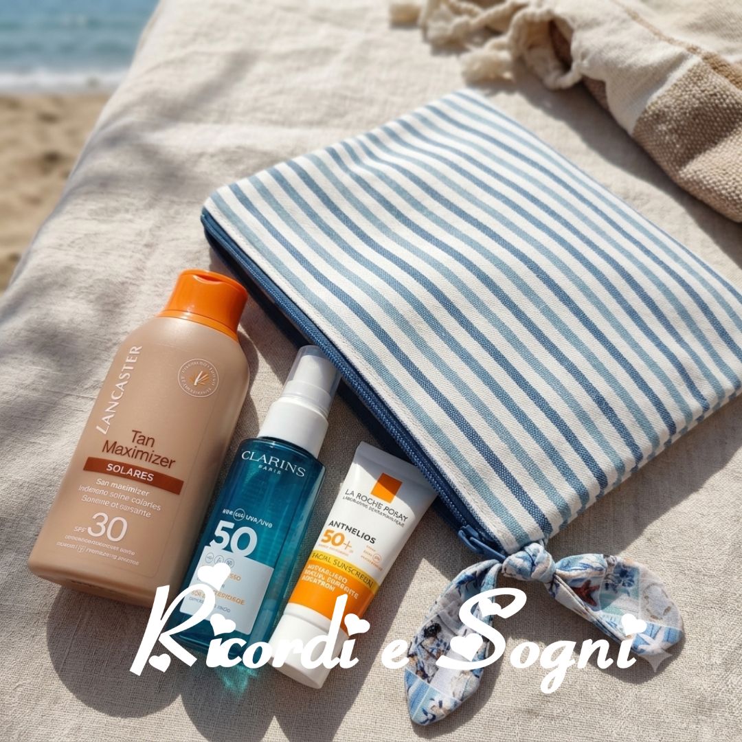 Pochettona a Righe Blu ed Azzurre